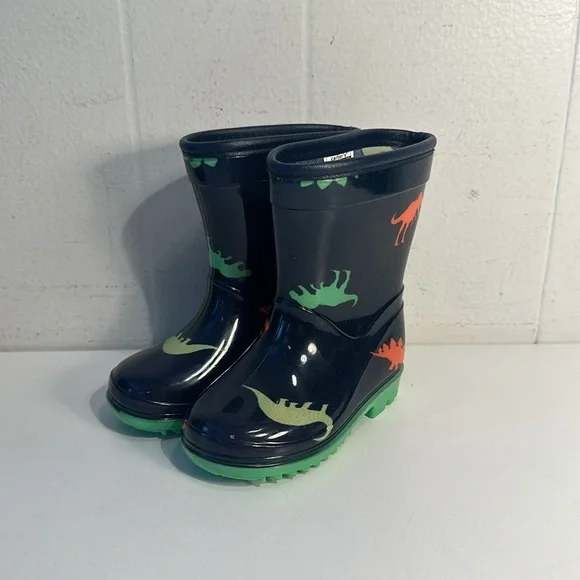 Toddler rainboots carters size 5 dinosaurs waterproof blue green orange children - Picture 4 of 10